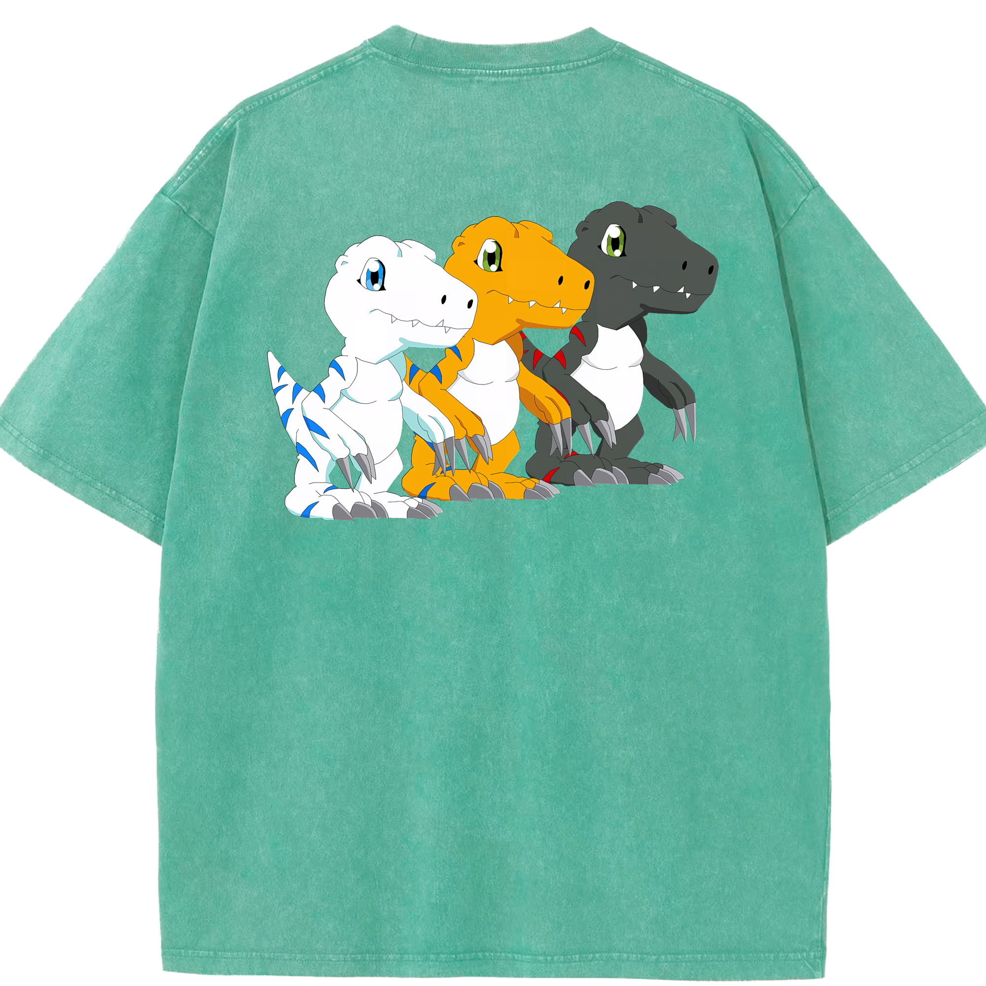（画像用） Digimon デジタルモンスター/デジモン 綿100% ヴィンテージ風 半袖Tシャツ（背面プリント）